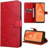Case - BOOLING - for Samsung Galaxy A32 5G - Red PU Leather - Butterfly Pattern - Magnetic Closure