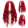 Bright Red Small Curly Long Hair Synthetic Wig | Holiday Party Horror Vampire Cosplay Wig