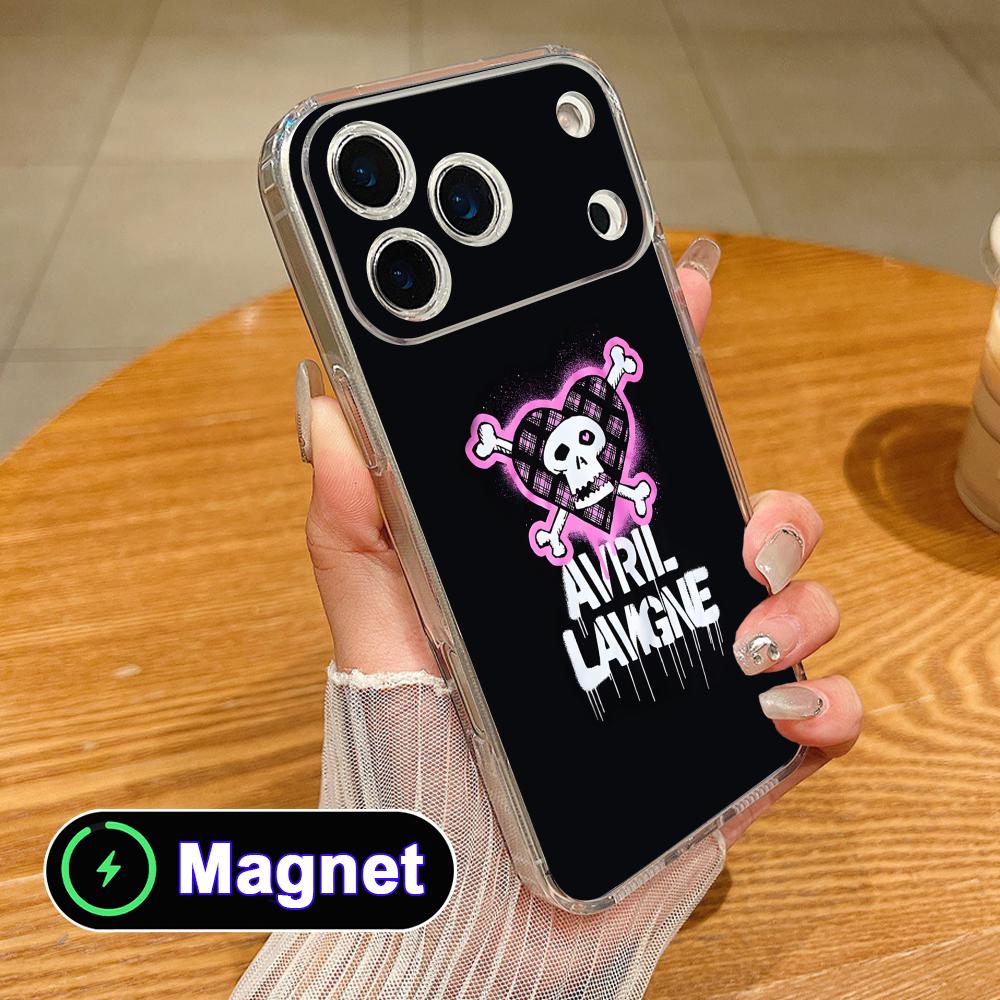 Avril Lavigne Прозрачный ТПУ Magsafe Чехол для Мобильного Телефона для iPhone 17 16 15 14 13 12 11 Air Pro Max Plus Mini Цветной Чехол