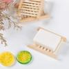 4pcs Natural Wooden Bamboo Soap Dish Tray Rack Plate Box Holder Soap Storage Organizer Bathroom Drain Shelves