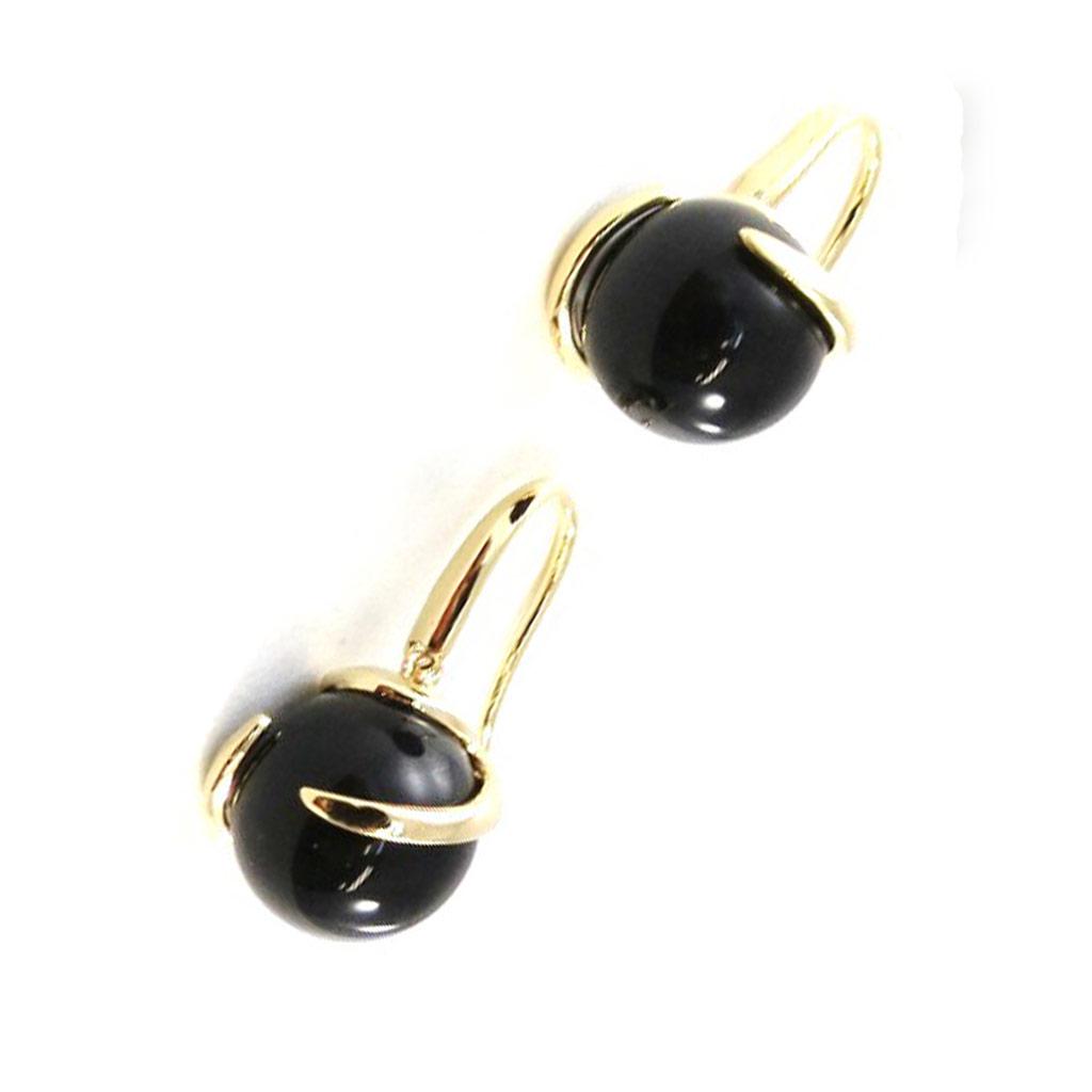 Les Trésors De Lily [I9853] - Позолоченные серьги «Руфь» из черного золота - 27x15 мм