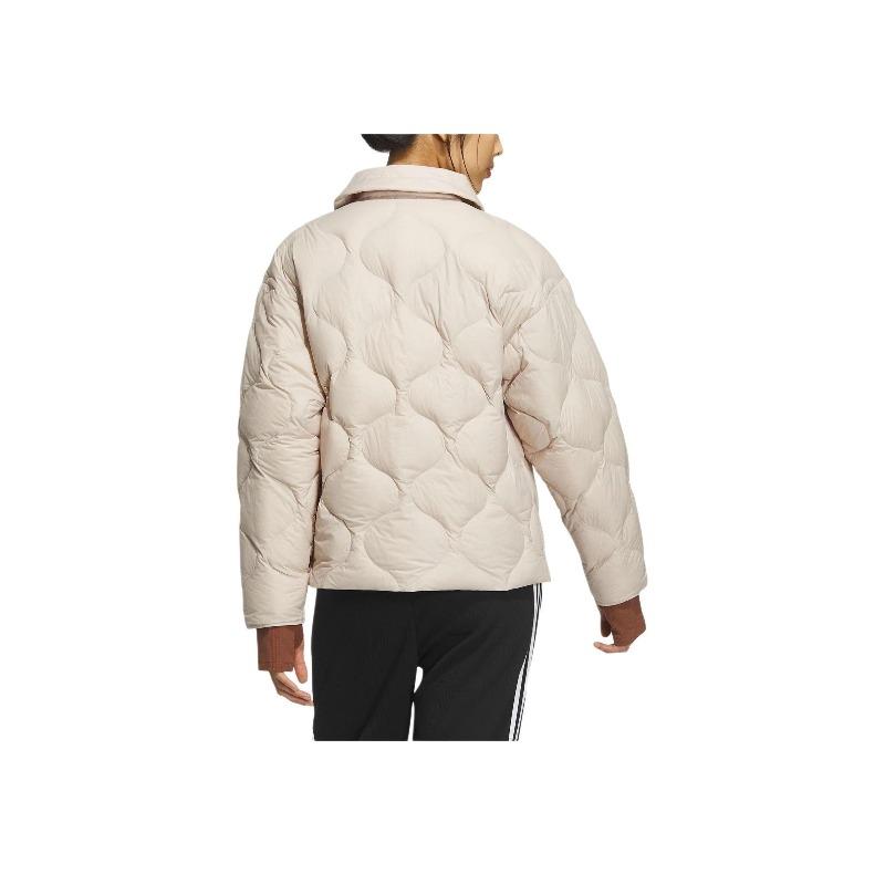 adidas Оригинальная короткая куртка-пуховик 600 Fill Solid Logo Loose Down Jacket Women Jacket Off-White IK2800
