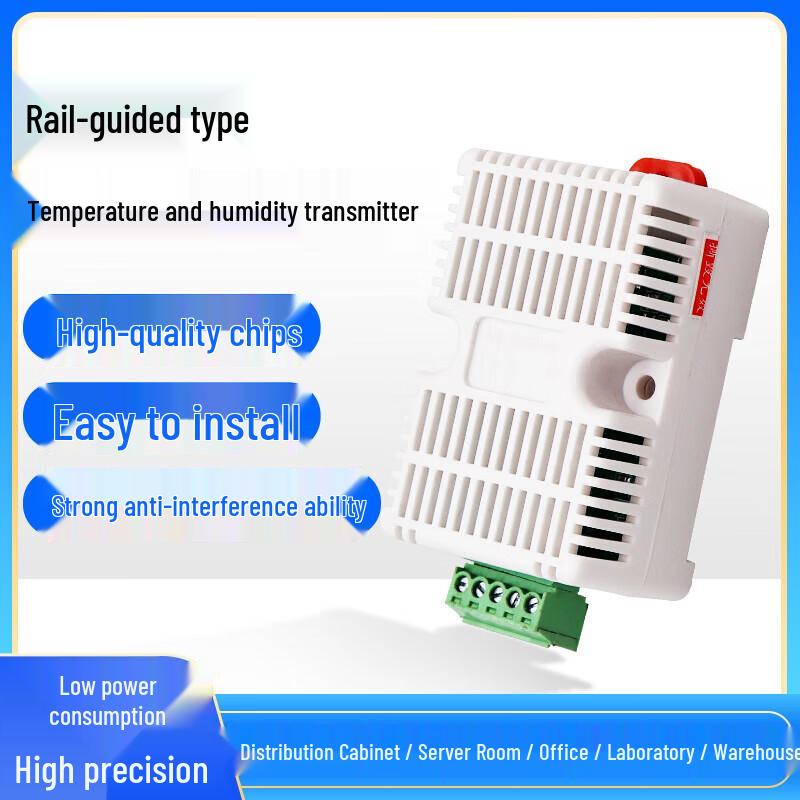 Industrial DIN Rail Temperature & Humidity Sensor Transmitter Module
