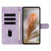 For Samsung Galaxy A35 5G Case Imprinted Feather PU Leather Wallet Phone Cover with Wrist Strap