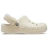 Crocs Baya Lined Fuzz Strap Clogs EVA Comfortable Everyday Sandals Unisex White Plush Part Non-Removable