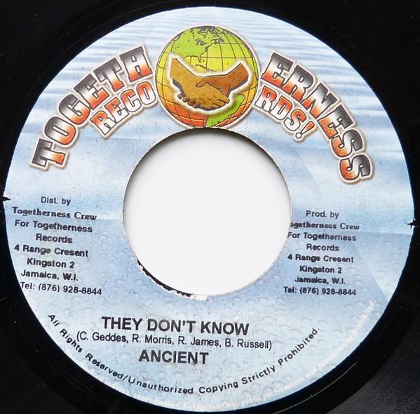 7-дюймовая пластинка ANCIENT They Dont Know NONE TOGETHERNESS Ямайка Регги Ска Даб Б/У