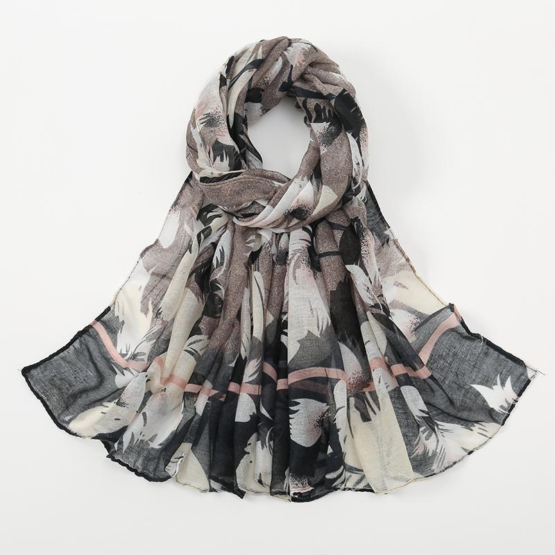 New Printed Muslim Hijab Scarf For Women Cotton Viscose Floral Scarf Shawls Muslim Headscarf Wraps Foulard Headband Turbans