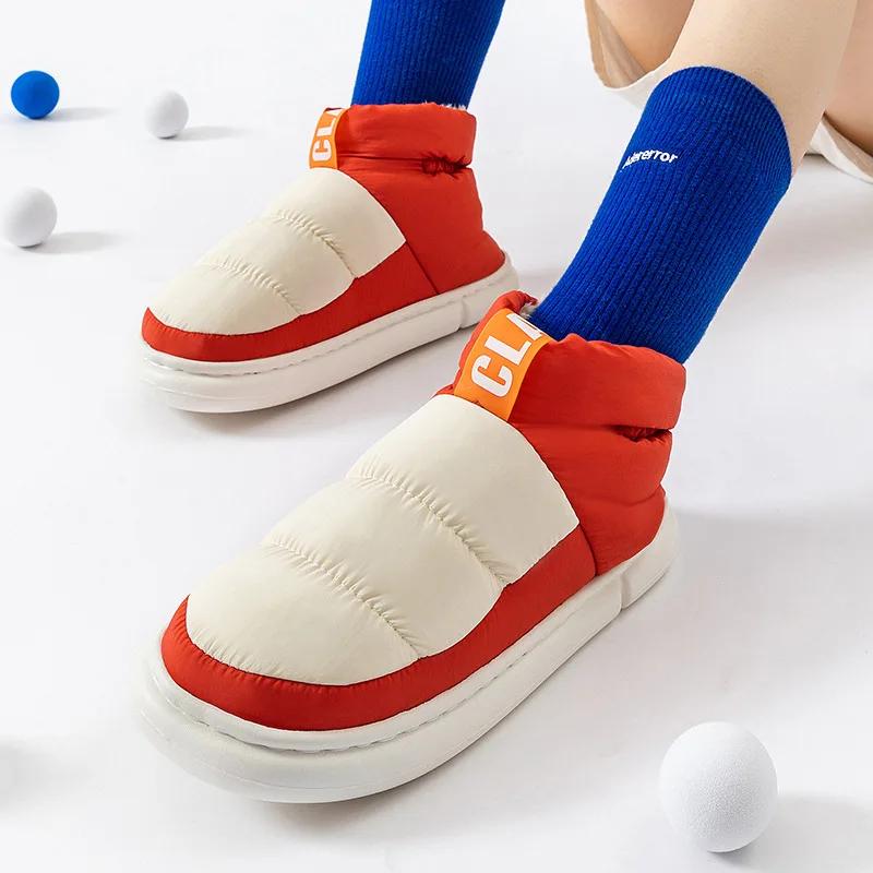 Мужские зимние ботинки, теплые плюшевые мужские кроссовки на длинном меху, Botas Hombre, уличная обувь без шнуровки для отдыха, мужская и женская обувь на плоской подошве2024