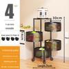 TEMU Round Multi-Layer Rotating Kitchen Rack - Floor-Standing Fruit and Snack Storage Basket