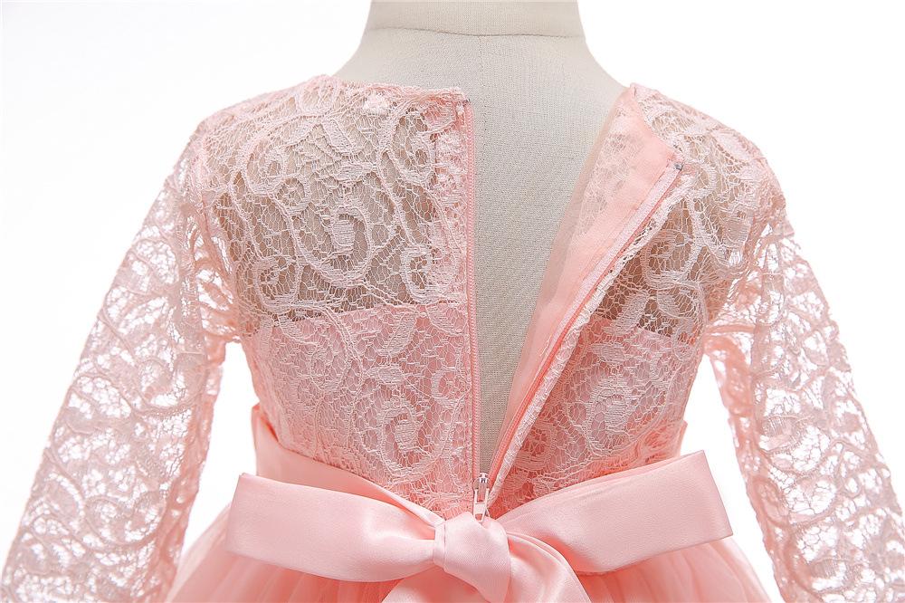 Детское formalное платье с длинным рукавом для девочки-цветочницы (Возраст 3-14 лет) - Платье Принцессы в Европейском и Американском Стиле