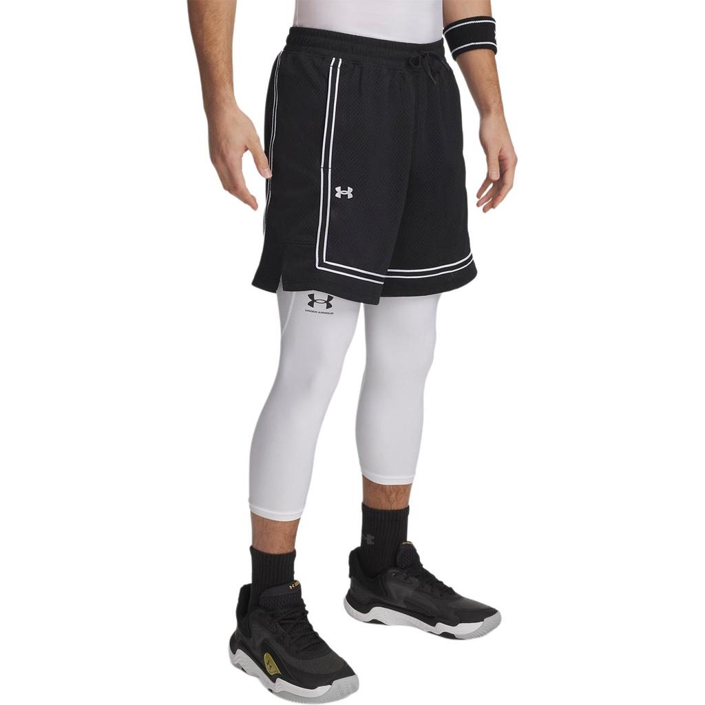 Under Armour Zone Pro 7 дюймов сетчатые цветные блоки модные универсальные дышащие спортивные шорты мужские шорты черные 1387089-001