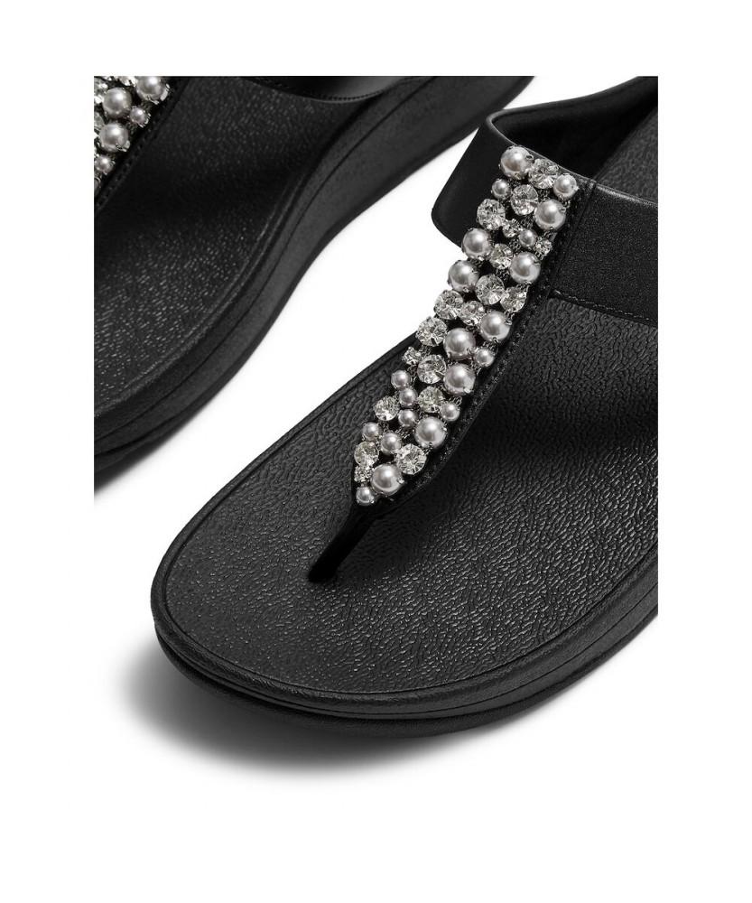 Женские босоножки Fitflop Pino Pulse и Crystal с ремешком между пальцами - Черный (Ft64K2T135)