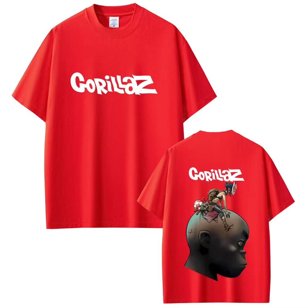 Рок-группа Gorillaz Графические футболки Мужские Женские Панк Оверсайз Уличная одежда Мужские Ретро Готические Футболки с коротким рукавом