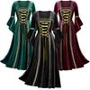 Women's Medieval Vintage Dress Gothic Renaissance Costume Maxi Dresses Halloween Outfits