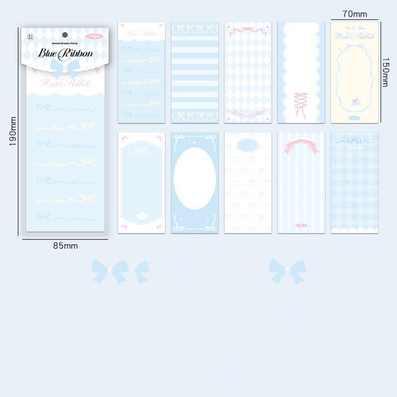 100sheet Sweet Korean Memo Pad Scrapbooking for Girl Cute Lace Bow Ballet Series Notepad Cute Student Non-sticky Memo Pad