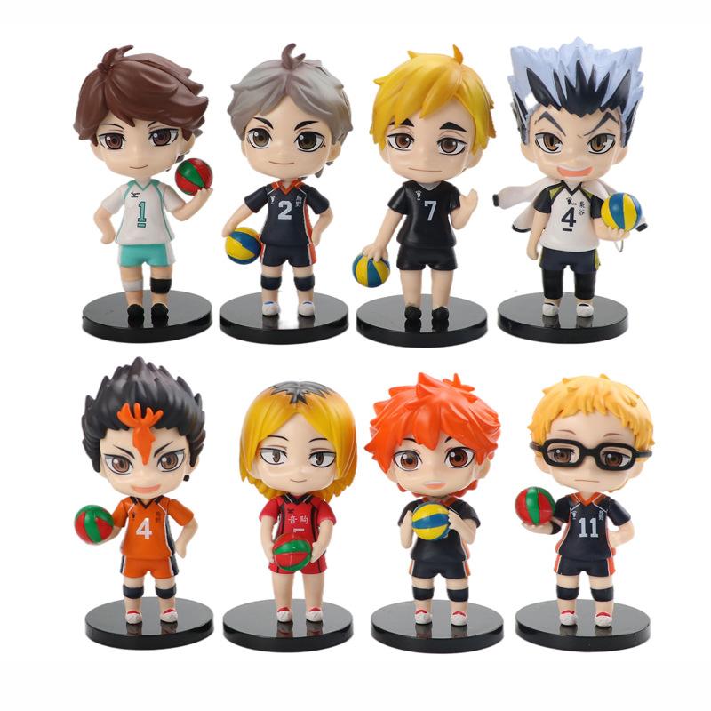 8 шт./компл., фигурки, игрушки, версия Q, Kenma Kozume Shoyo Hinata Kotaru Bokuto Yu Nishinoya, модель волейбола, куклы