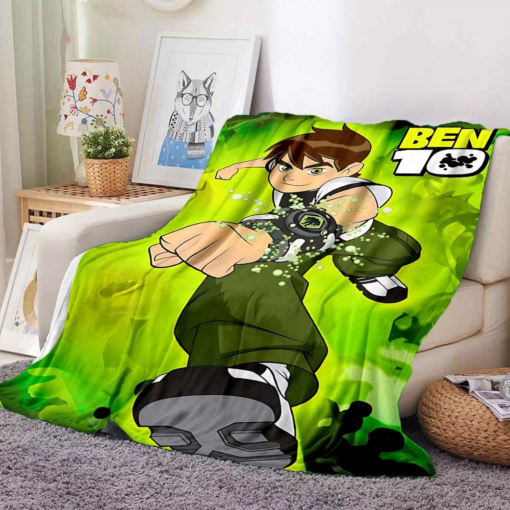 1pc Ben 10 Alien Force Flannel Blanket, Soft Skin Friendly with Digital Printing, Various Sizes Available for Family, Friends, Birthday