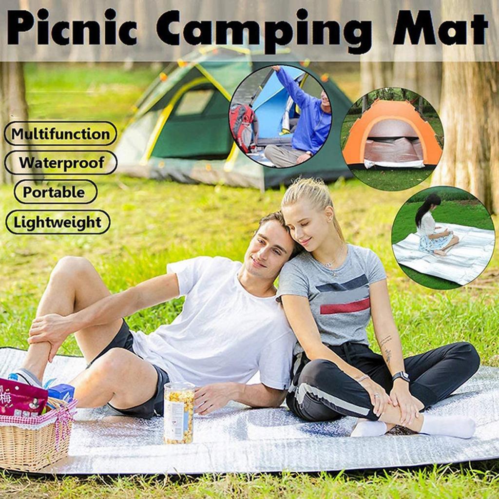 Picnic Mat Thick Water Proof Foldable Tent Blanket for Camping Beach Park Hiking Indoor Rest 200 X 150cm