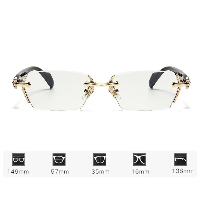 Очки для чтения с алмазной резкой, анти-синий свет, без оправы, компьютерные очки для дальнего зрения, женские и мужские готовые очки по рецепту