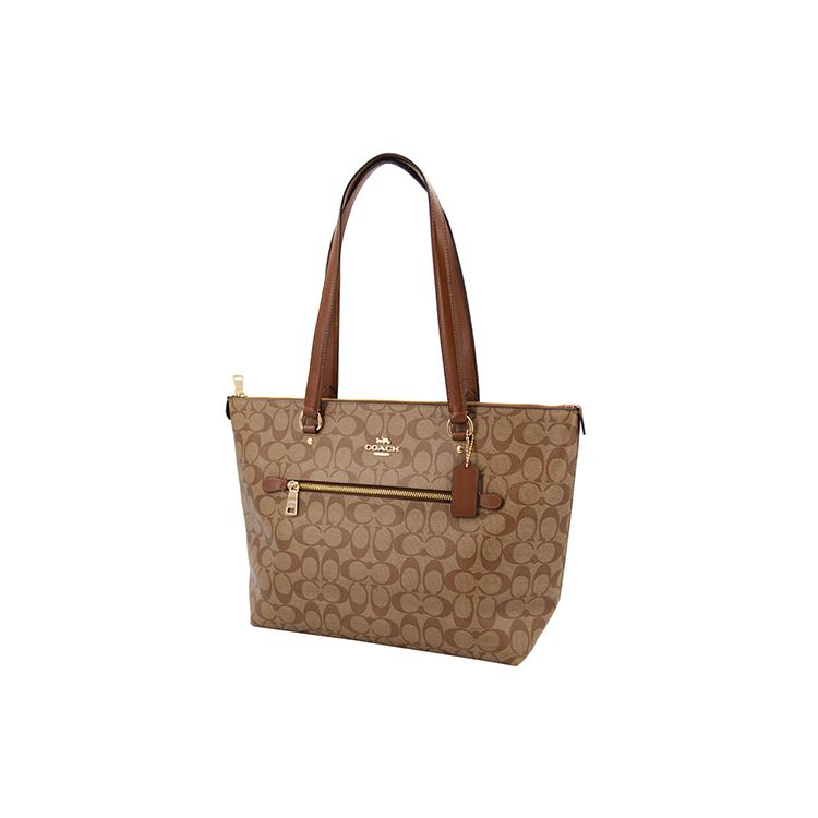 Coach Сумка-тоут из канвы с классическим монограммой и кожи Gallery 32 Женские сумки-тоут Хаки Коричневый 79609-IME74