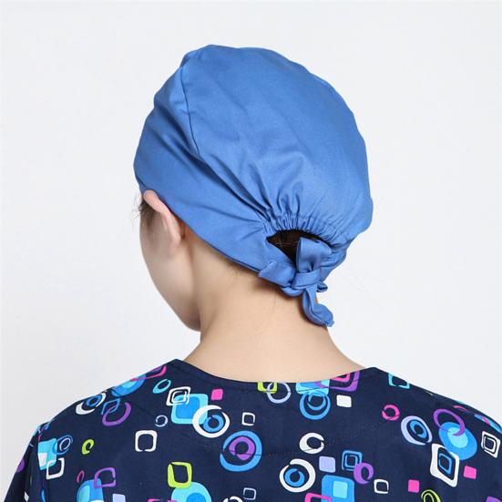 Nurse Doctor Hat with Built-in Sweat-Absorbent Terry Cloth Dentist Cap with Adjustable Elastic