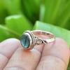 Кольцо с овальным драгоценным камнем из натурального синего лабрадорита, кольцо из цельного серебра 925 пробы, женское кольцо, эффектное кольцо, богемное кольцо, обручальное кольцо