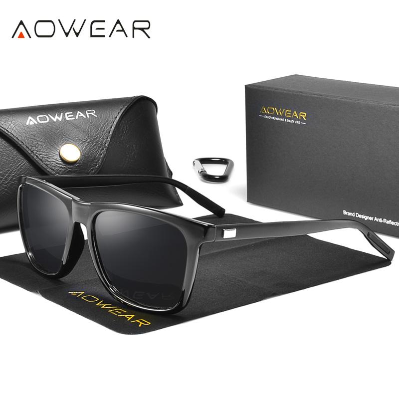 AOWEAR HD поляризованные очки ночного видения для женщин квадратные желтые очки ночного вождения солнцезащитные очки женские очки для водителя Gafas