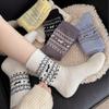 Fair Isle Puppy Bow Mid-Calf Wool Socks - Cozy Autumn/Winter Japanese Style Women's Warmth