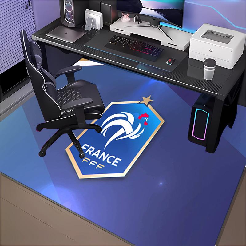 1PC France Football Emblem Floor Mat for Living Room, Game Rooms, Office, Bedroom, Office Floor Mat Playful Design, Christmas fan gifts
