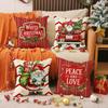 New Christmas Pillow Red Combination Set Linen Print Car Cushion Interior Decoration Sofa Cushion