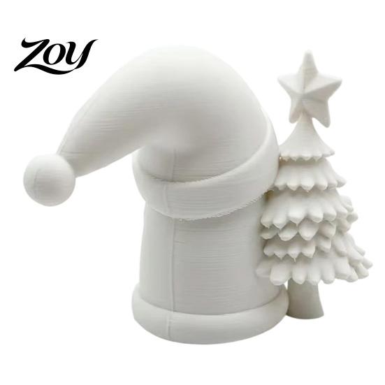 Customizable Christmas Art Projects 3D Printed Gnome Figurine, DIY Paintable Mini Hugging Holiday Home Tabletop Accents Star & Tree, Winter