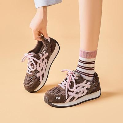 Осень 2025 Женские немецкие кроссовки: Замша из коровьей кожи высшего качества, Дышащие, На толстой подошве, Универсальная повседневная спортивная обувь