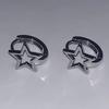 Silver Color Hollow Star Ear Buckle Personality Pentagram Earrings