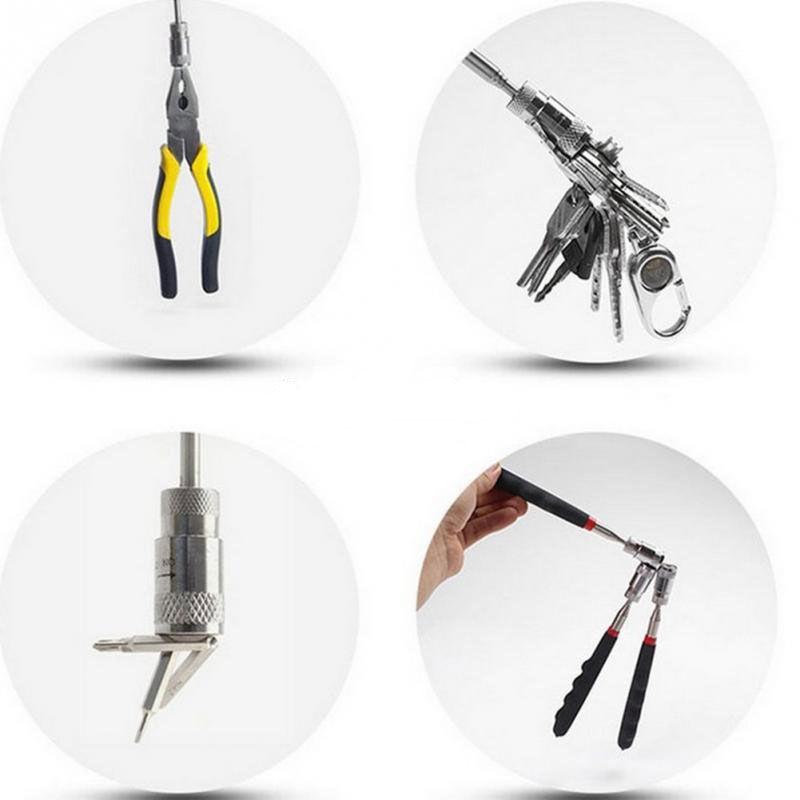 Practical Telescopic Magnetic Pick Up Tool with LED Light 1PC Extendable Magnet Grabber Gift for Mechanics Repair Workers
