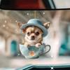 Car Pendant Acrylic Pet Cup Design Car Rear View Mirror Decor Auto Rearview Mirror Interior Decor Cute Car Ornament 2D Acrylic