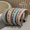 Bohemian Woven Wide Headband for Women, Vacation Style Non-slip Hair Hoop, Colorful Stitching Hairband for Washing Face & Daily Use