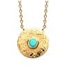 [Q8456] - Gold Plated Necklace 'Cléopatra' Turquoise Gold - 14 Mm