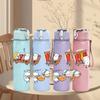 1PC Cocktail Drink Party Layout 750ml Color Plastic Water Bottle Leakproof Flip Straw Lid For Sports Office Home Use