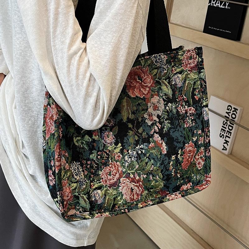 Large-capacity Ethnic Bag Women's 2024 New Trendy and Fashionable Commuter Tote Bag Women's Shoulder Handbag