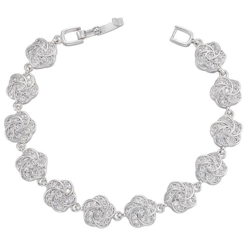 ZHUKOU 8 styles Gold Women's Bracelet CZ Crystal Zircon Shiny Bracelet Women Jewelry VL143