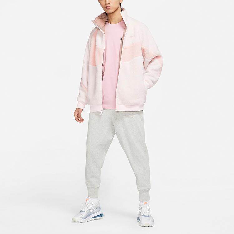 Nike Двусторонняя куртка-боа Big Swoosh (Азия) Светло-розовая мужская верхняя одежда BQ6546-640