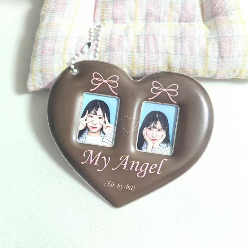 Ins Love держатель для фотокарт в форме сердца 1 дюйм держатель для фотокарт Idol чехол для карт парный брелок подвеска на сумку