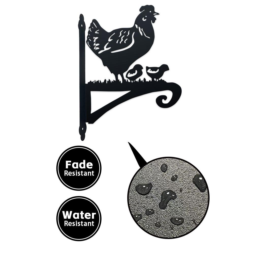 DDPNKL Contemporary Подвесной кронштейн с силуэтом курицы и цыплят - Универсальные настенные крючки для улицы и помещений для растений, декора сада