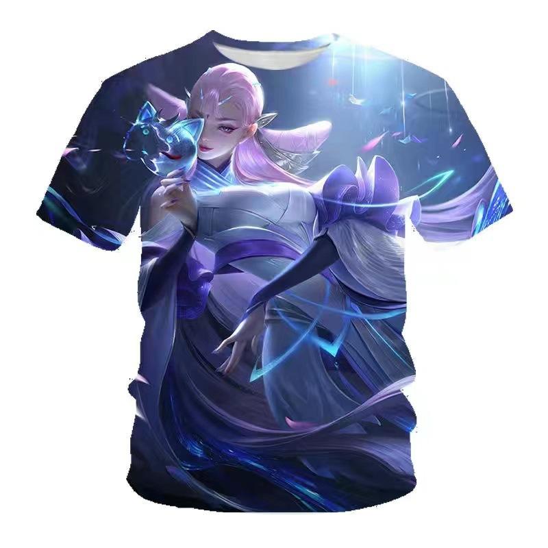 Летняя мужская футболка с коротким рукавом King of Glory Game Clothes для учеников средней школы с 3D-цифровой печатью, футболки, верх
