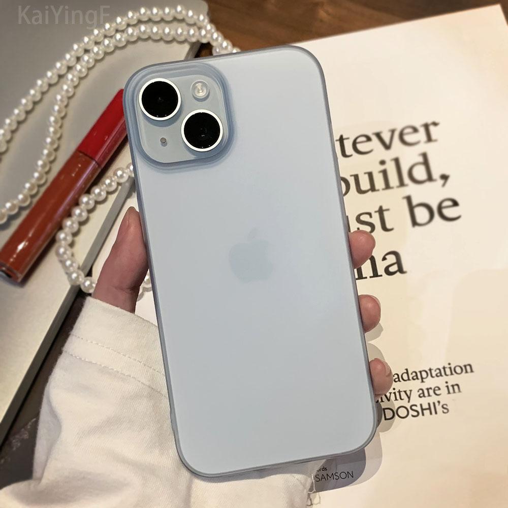 Ультратонкий чехол для телефона iPhone 15 14 13 12 11 Pro Max Plus тонкий матовый полупрозрачный бампер задняя крышка чехлы