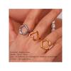 Emanco Fashion Niche Style Ins Style 18K Gold Titanium Steel Ring for Women Cut Out Shaped Heart Ring Rings