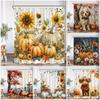 Мультяшная шторка для душа шотландский скот сезон сбора урожая тыква подсолнух фермерский дом украшение для ванной комнаты с крючком шторка для душа