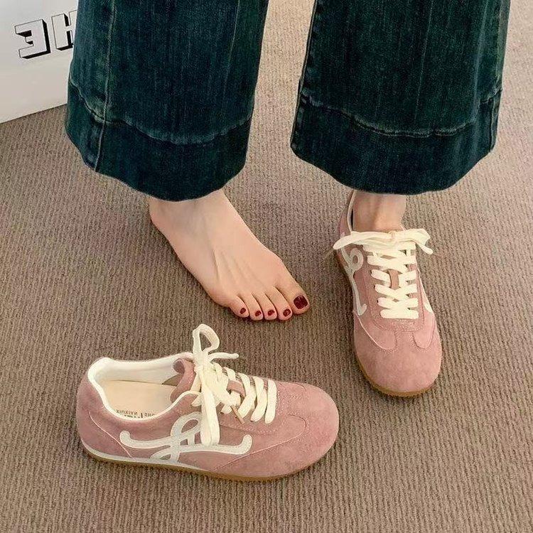 Кроссовки в стиле ретро в немецком стиле с большим носком на шнуровке, повседневный спортивный стиль, женские туфли Forrest Gump, весна 2025, новые женские туфли