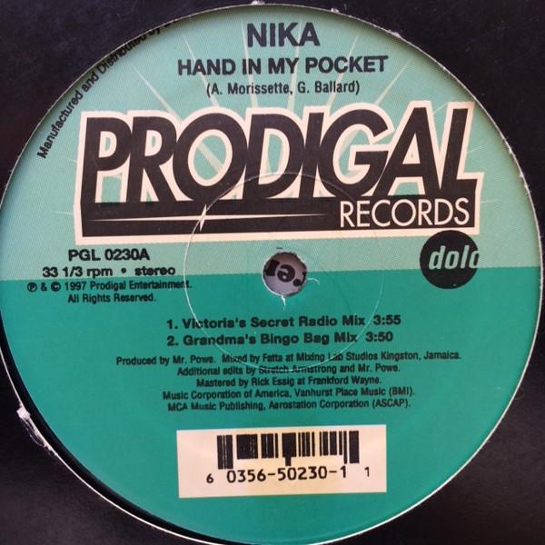 12-дюймовая пластинка NIKA - Hand In My Pocket PGL0230 1997 США Танцевальная и электронная Музыка Б/у