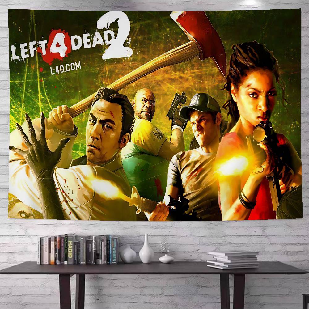 Горячая Экшен Игра Left 4 Dead Аниме Гобелен Хиппи Цветок Настенные Ковры Декор Комнаты в Общежитии Дешевый Хиппи Настенный Декор